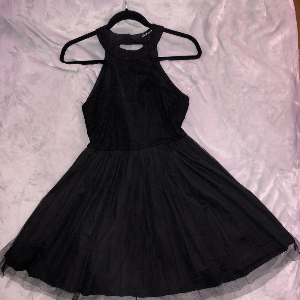 Halter lace mesh dress